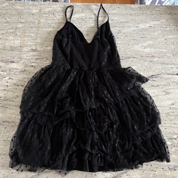 Abercrombie & Fitch Womens Black Polka Dot Tulle Cocktail Dress - Size S - Picture 3 of 6